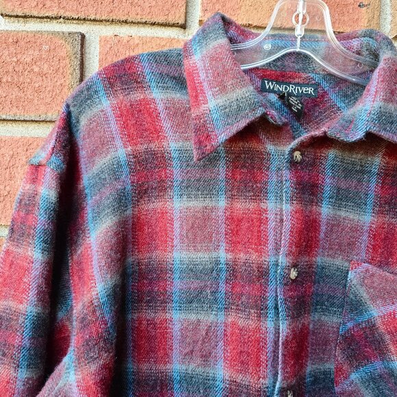Vintage Windriver Men's Red Plaid Casual Button Down Shirt - Picture 2 of 7